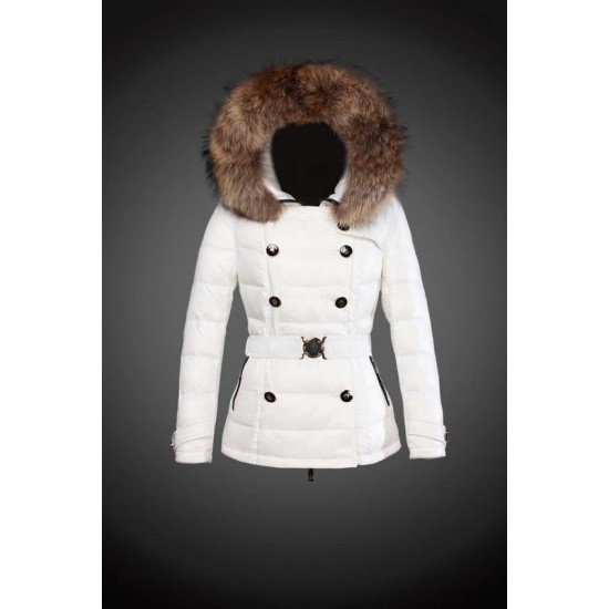 Dam Moncler Dunjacka with raccoon Jacka Krage Vit