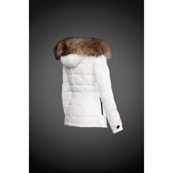 Dam Moncler Dunjacka with raccoon Jacka Krage Vit