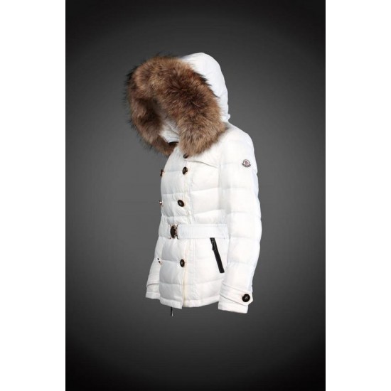 Dam Moncler Dunjacka with raccoon Jacka Krage Vit