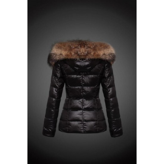 Dam Moncler Dunjacka with raccoon Jacka Krage Svart