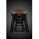 Dam Moncler Dunjacka with raccoon Jacka Krage Svart