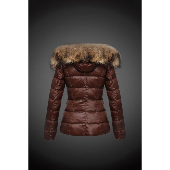 Dam Moncler Dunjacka with raccoon Jacka Krage Brun