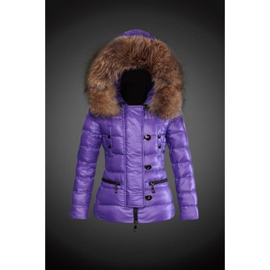 Dam Moncler Dunjacka with raccoon Jacka Krage pruple