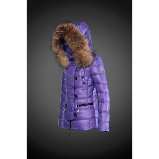 Dam Moncler Dunjacka with raccoon Jacka Krage pruple