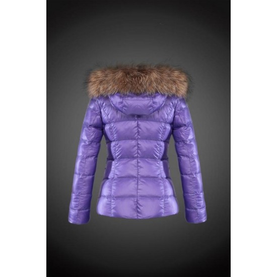 Dam Moncler Dunjacka with raccoon Jacka Krage pruple