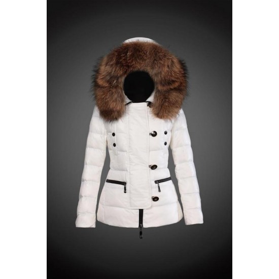 Dam Moncler Dunjacka with raccoon Jacka Krage Vit