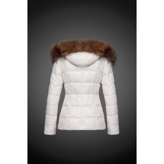 Dam Moncler Dunjacka with raccoon Jacka Krage Vit