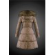 Dam Moncler Dunjacka Länge with raccoon Jacka Krage light tan