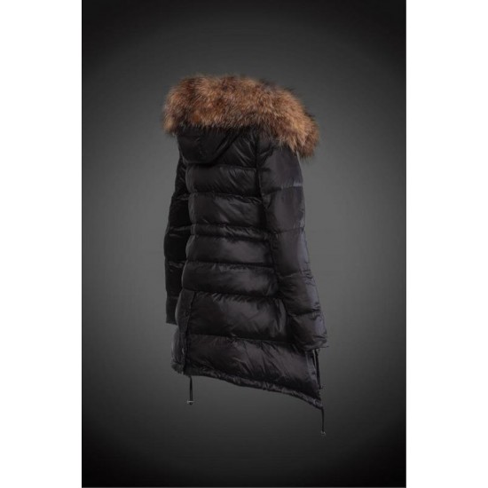 Dam Moncler Vinterjacka with raccoon Jacka Krage Svart