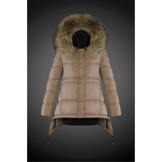 Dam Moncler Vinterjacka with raccoon Jacka Krage light tan