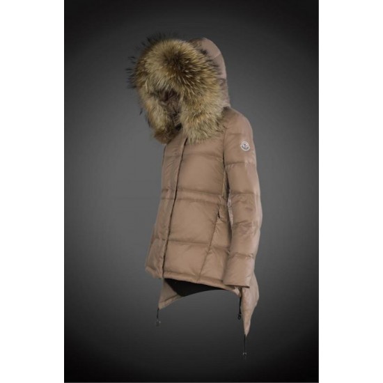 Dam Moncler Vinterjacka with raccoon Jacka Krage light tan