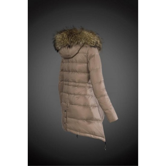 Dam Moncler Vinterjacka with raccoon Jacka Krage light tan