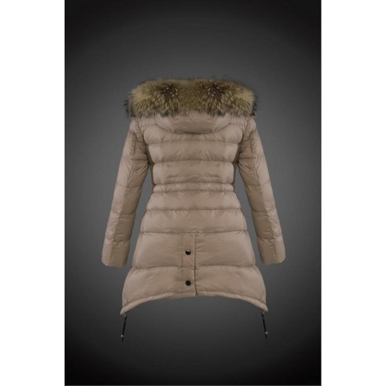 Dam Moncler Vinterjacka with raccoon Jacka Krage light tan