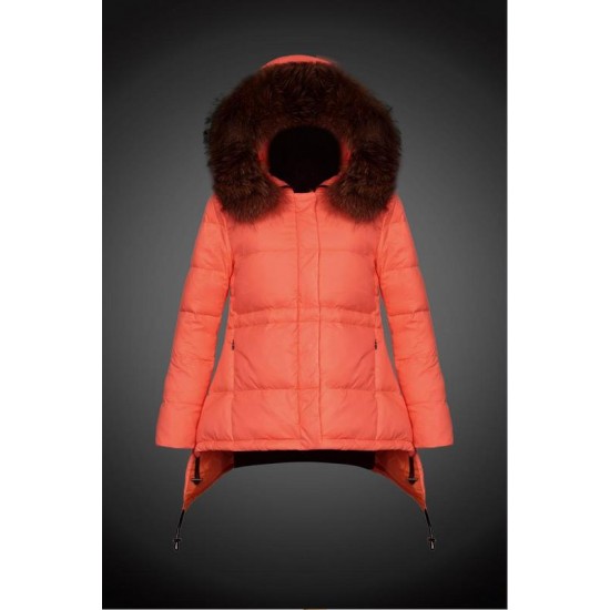 Dam Moncler Vinterjacka with raccoon Jacka Krage orange