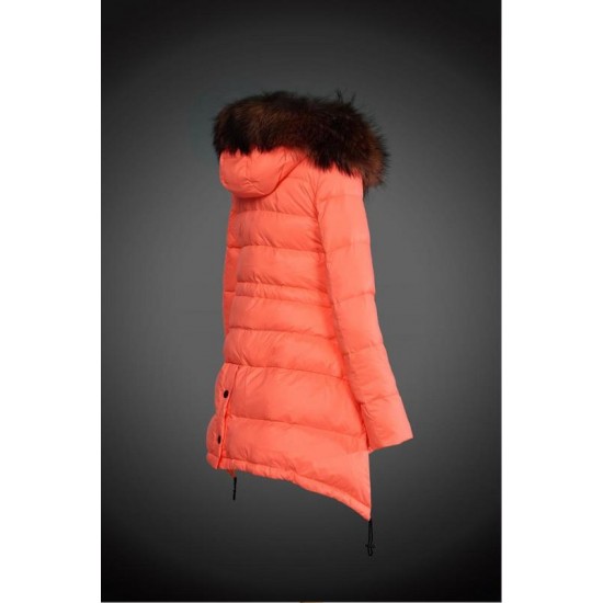 Dam Moncler Vinterjacka with raccoon Jacka Krage orange