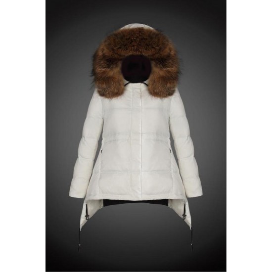 Dam Moncler Vinterjacka with raccoon Jacka Krage Vit